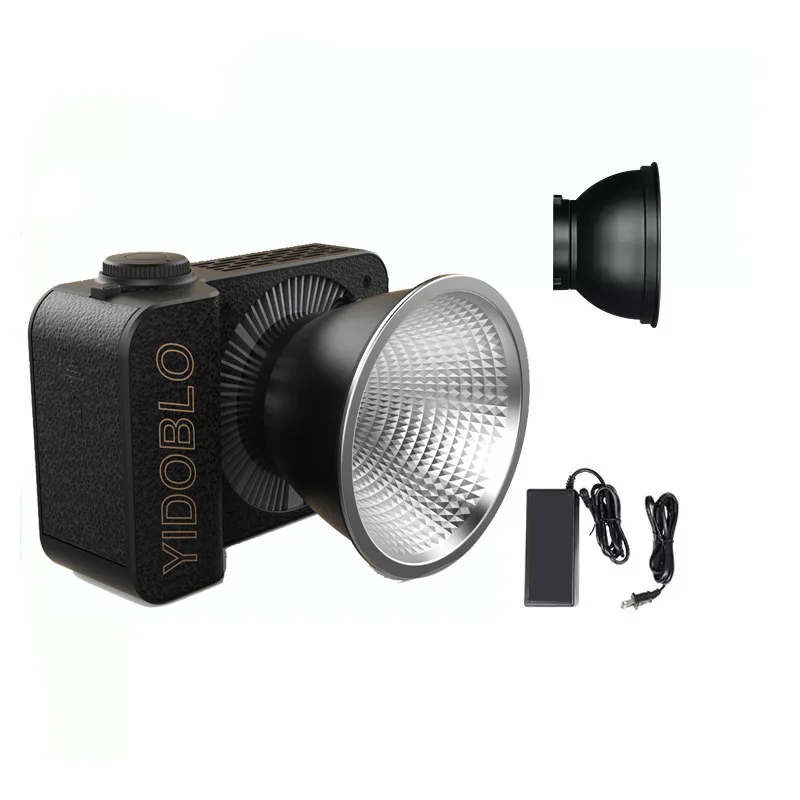 YIDOBLO ZC-100BI 100W COB Videolamp met Bowens Mount, 10000Lux/m 2700K-7500K tweekleurig cameralamp met 10 scenario-simulaties, bediening continue verlichting voor fotografie