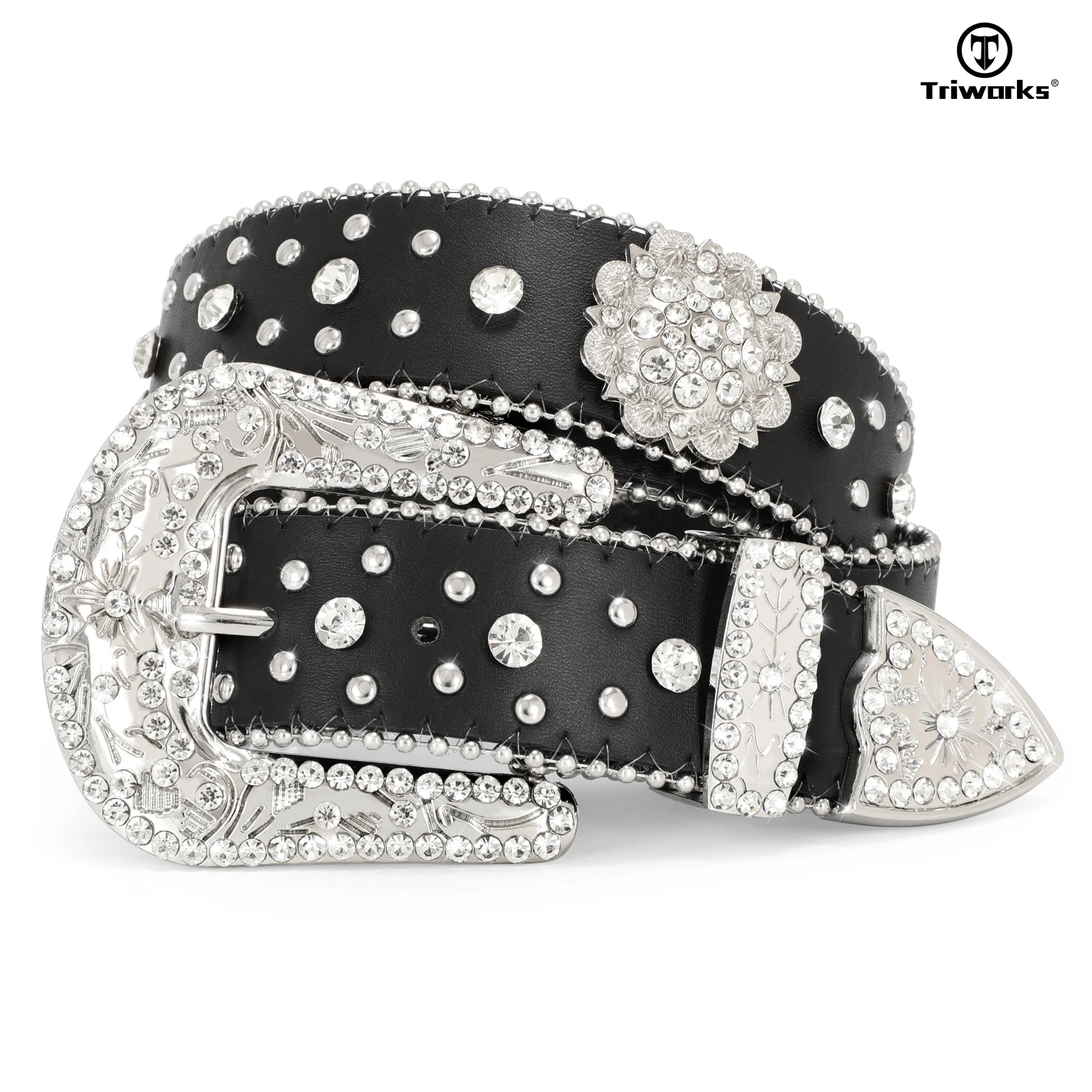 Popular Luxury Crystal Diamond Studded Rhinestone Belts Western