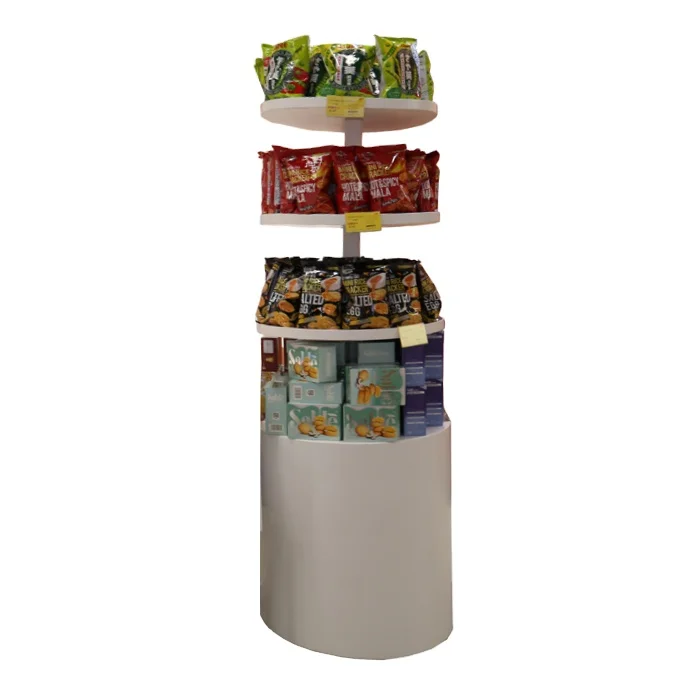 Деревянный круглый дуговой стол FMCG для еды Круглый визуализатор супермаркета