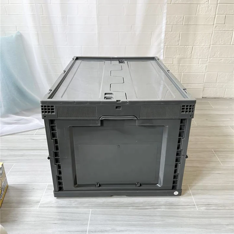 80L Front Open Collapsible Plastic Box Storage Plastic Camping Container With Lid Plastic Foldable Box supplier