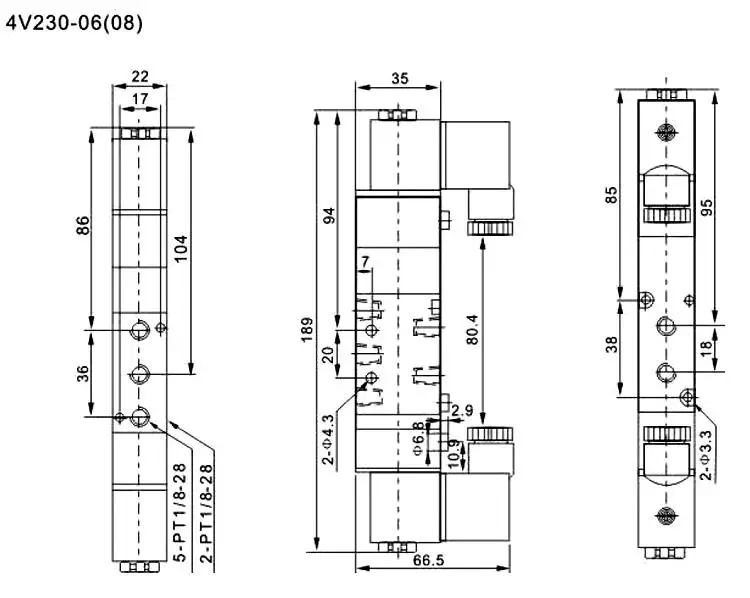 COVNA 5Way 2 Position Electric Solenoid Valve 4V210 Pneumatic parts air control valve