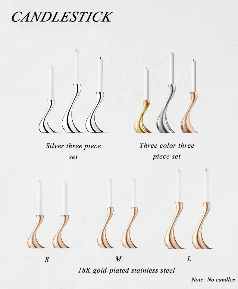 Stainless Steel Romantic Candlestick Home Decoration Handmade