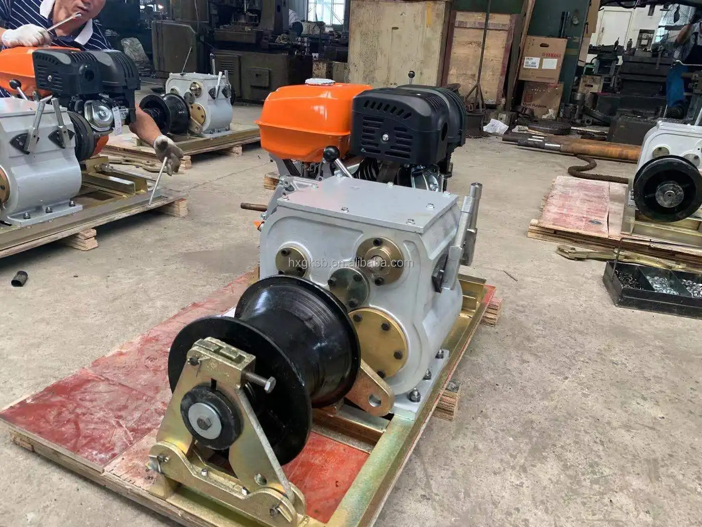 Bull Wheel Machine Dual-bull Wheel Motorized Cable Pulling Winch Cable Laying Equipment ...