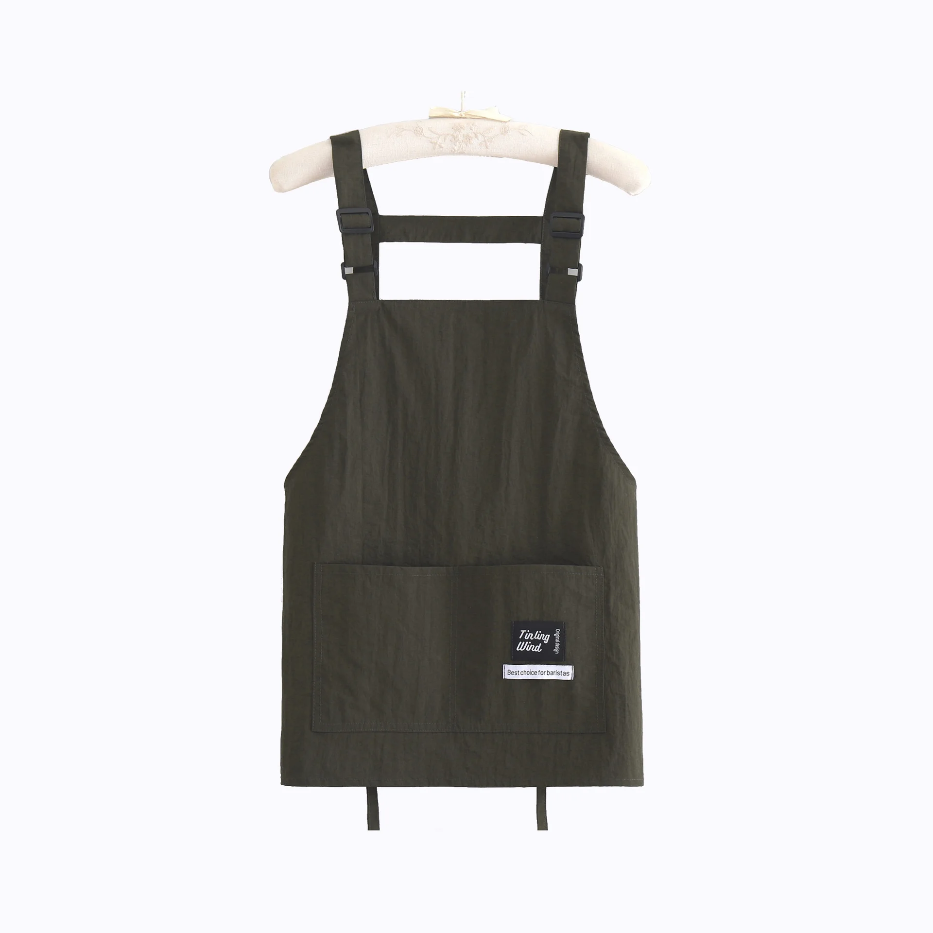 Solid Color Adjustable Sleeveless Suspender Apron Kitchen Water-Resistant Oil-Proof Anti-Fouling Simple Fashion Workwear preview 5