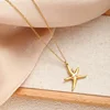 colorful Sea Star Necklace - Gold