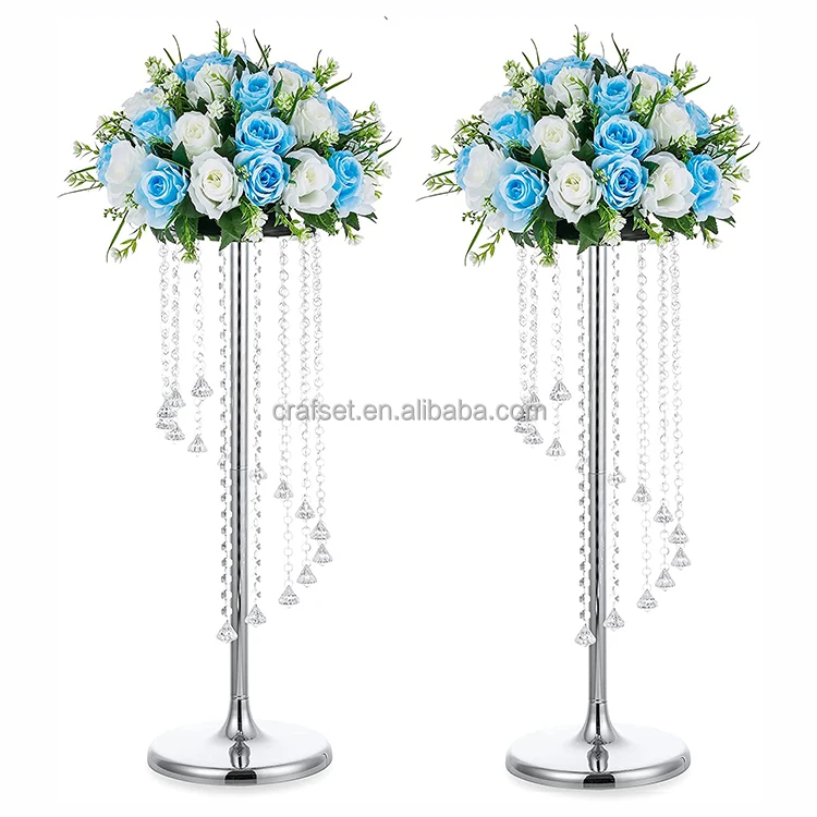 Metal Tall Artificial Flower Stand Wedding Decoration Gold Candelabra