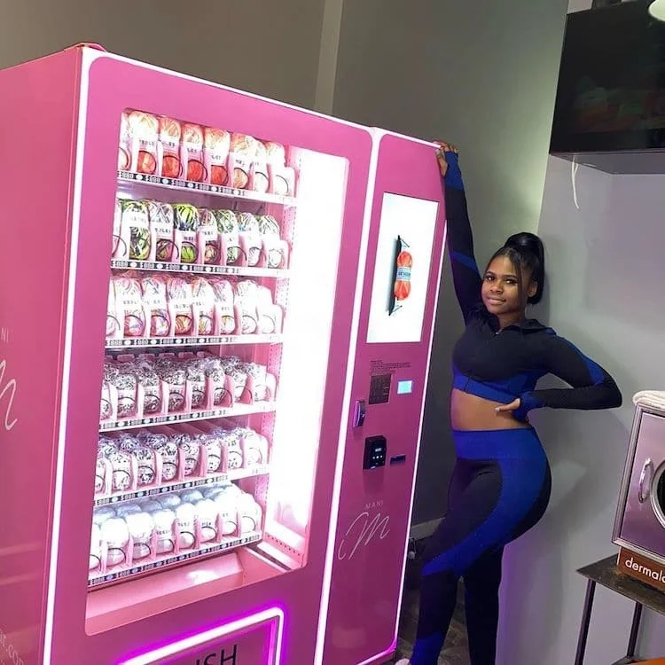 JW Smart Robot Custom pink Vending Machine Sunglasses Lashes Eyelash Beauty Makeups Vending Machine With Card Reader
