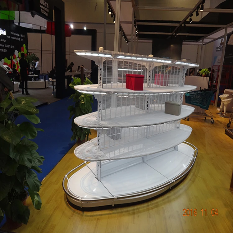 Сверхпрочная металлическая напольная стойка для магазина, гондолы, супермаркета, деревянная полка