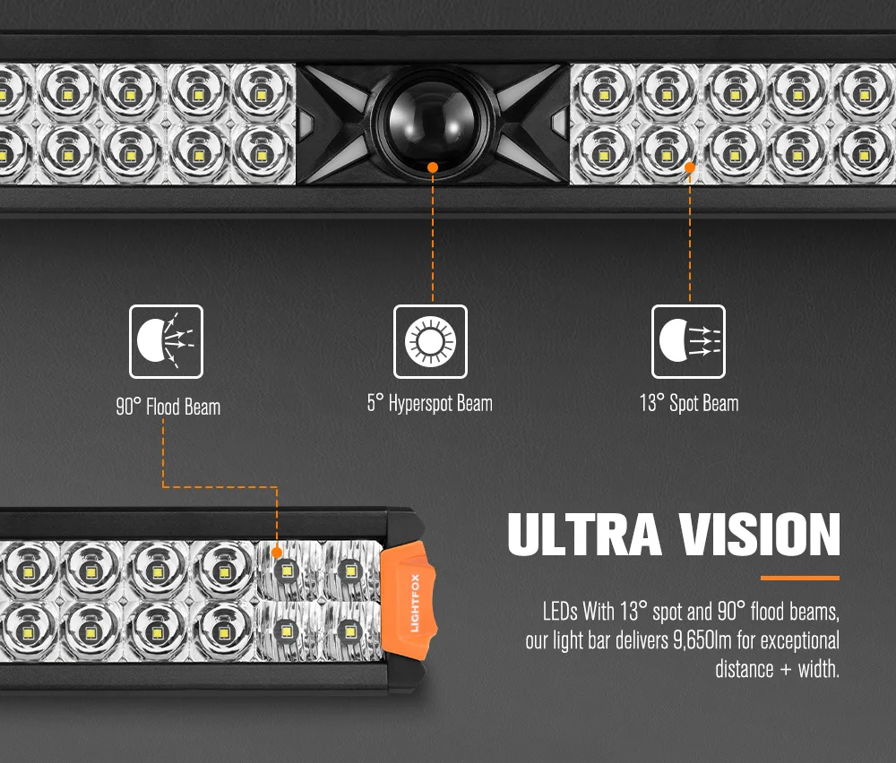 LIGHTFOX 22 Inch OffRoad Driving LED Laser Light Bar 4x4 Spot Flood Combo Beam for Cars Trucks ATV UTV Boats
