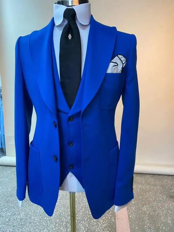 HOTK Costume Pour Homme 3 Pièces En Jacquard Coupe Ajustée Pour Mariage/ Affaires, Smoking Formel, Black HOTK Costume Pour Homme 3 Pièces En Jacquard Coupe Ajustée Pour Mariage/ Affaires, Smoking Formel, Black