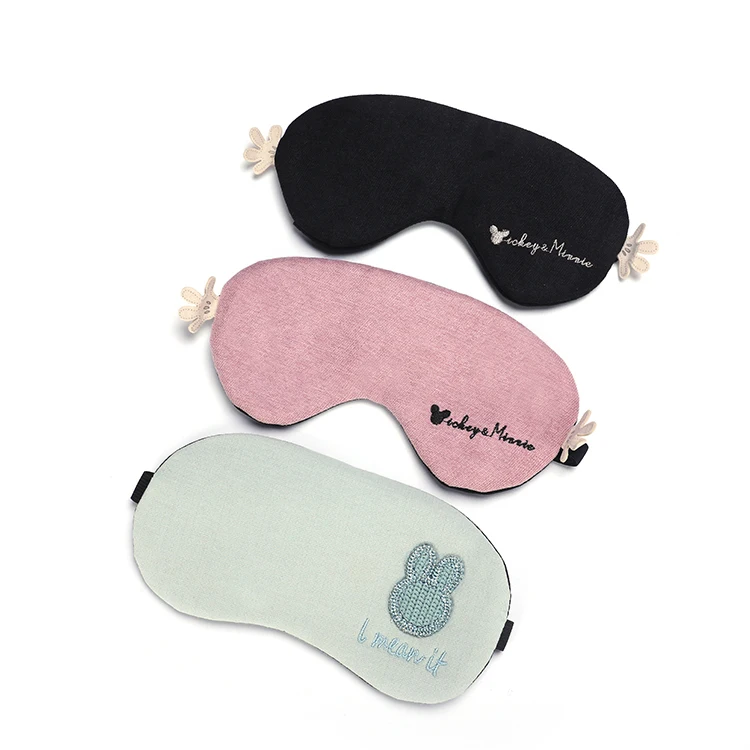 newest creative simple cotton embroidered eyemask ice compress