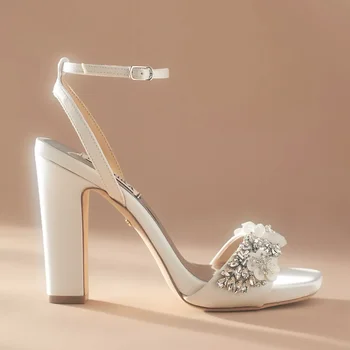 2024 Floral Crystal Embellished Bridal Heels