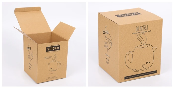 定制印刷反折收尾刨花板盒可回收纸折盒小牛皮棕色纸包装盒