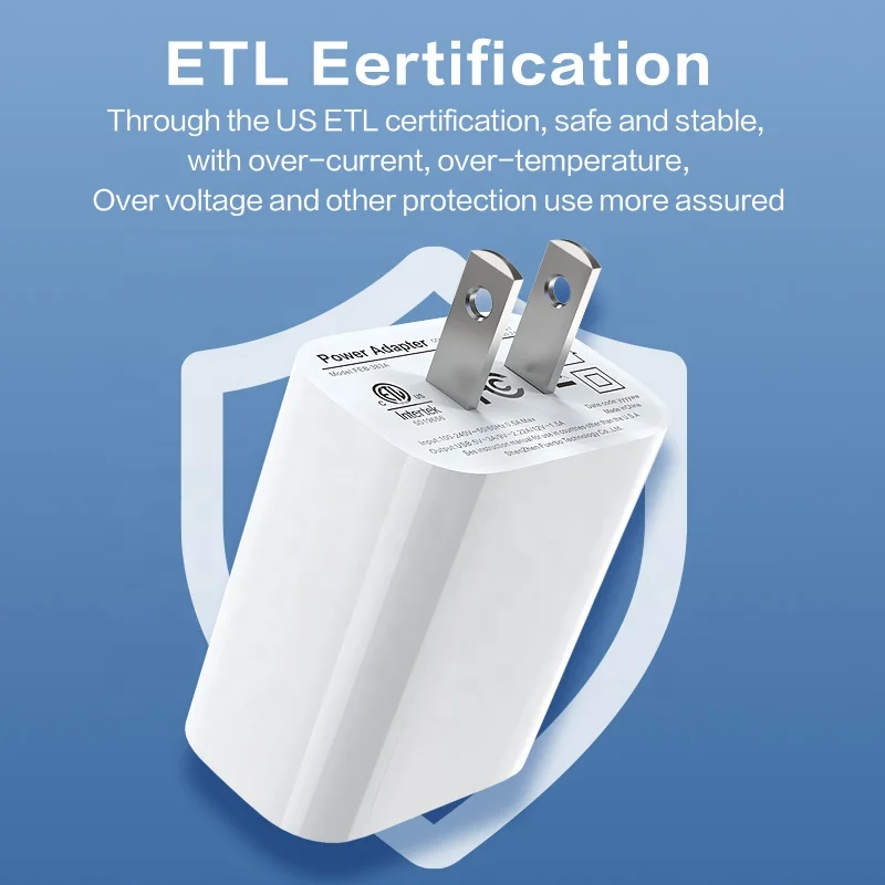 2024 Factory Price US Plug 5V3A Charging Block FCC ETL USB a Charger Adapter for iPhone Charger