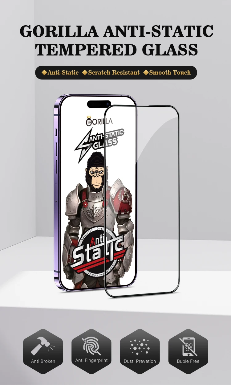 Mobile Phone Anti Static Tempered Type Guard Gorilla Glass Screen