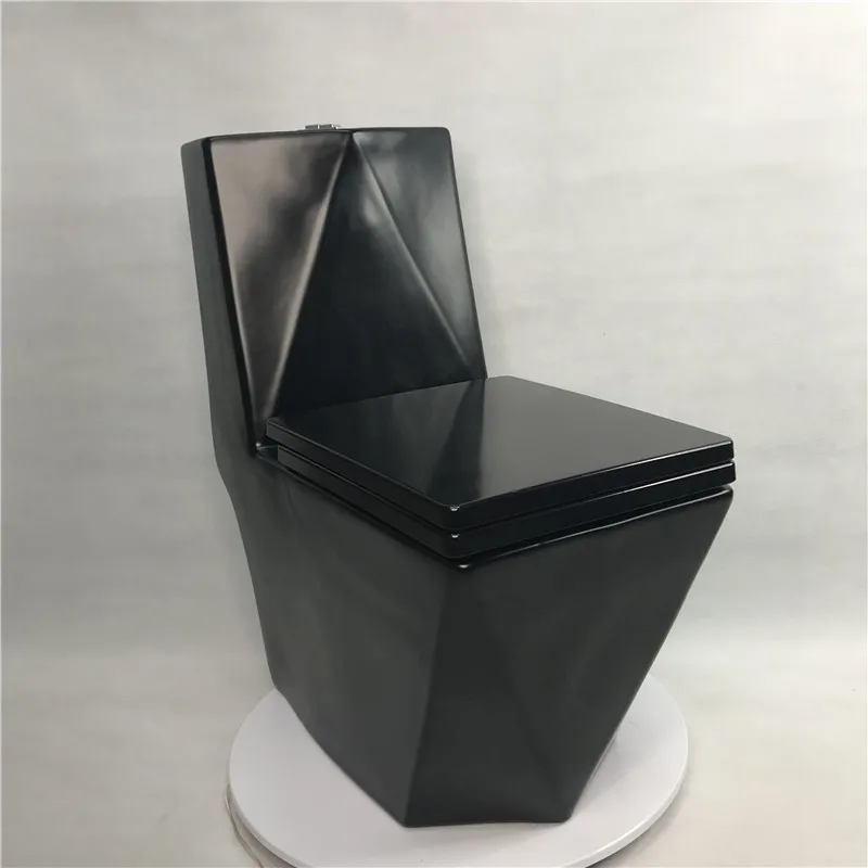 Color Diamond WC Bathroom Well Received Matte Black Toilet Sanitary Ware Ceramic One Piece Toilet Seat