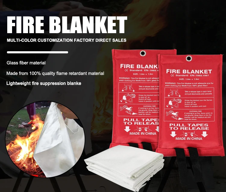 Mancai Fire Blanket Fiberglass Fire Emergency Blanket Emergency Fire