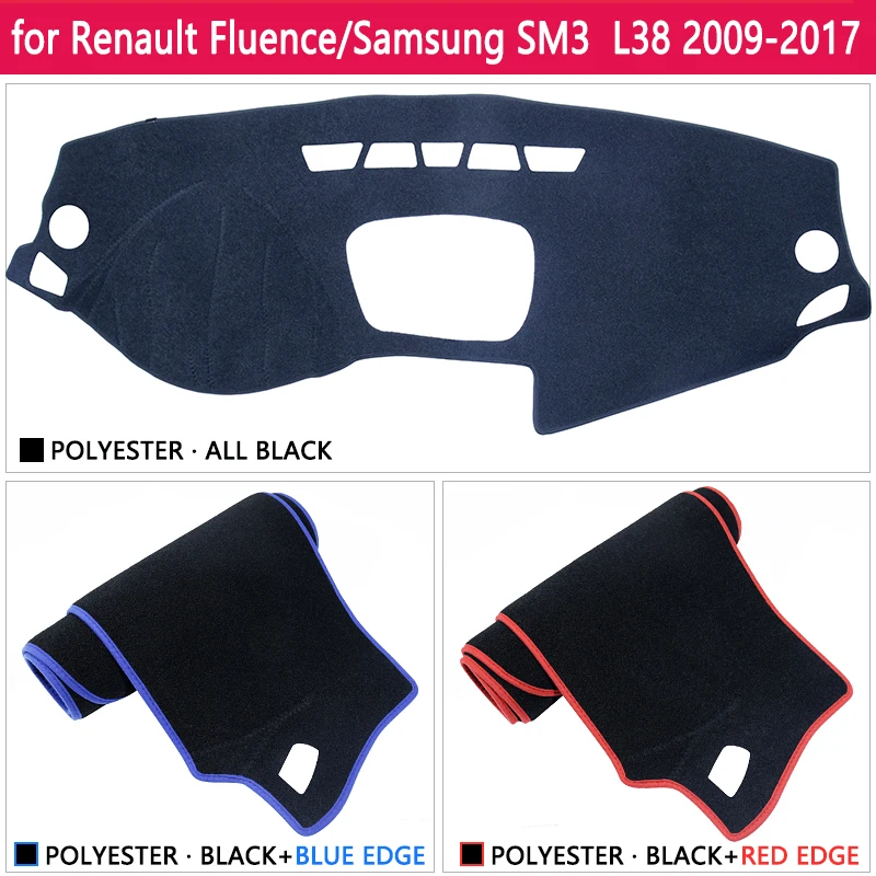 Tapis de tableau de bord antidérapant pour Renault Fluency 2009 ~ 2017,  Accessoire de voiture, Samsung Sm3, Sun Parel, 2012, 2014, 2015