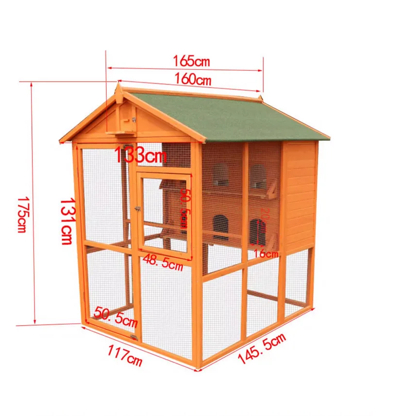 Large Wooden Standing Bird Aviary Cage for Parrots & Pigeons Nesting ...