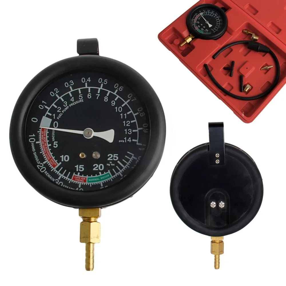 0-100PSI Fuel Pump Vacuum Tester Gauge Leak Carburetor Pressure Diagnostics Kit 