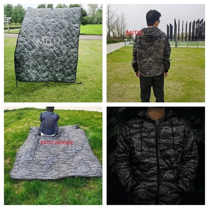 Mito Black Tiger Stripe Multicam Camping Waterproof Warm Camo Woobie