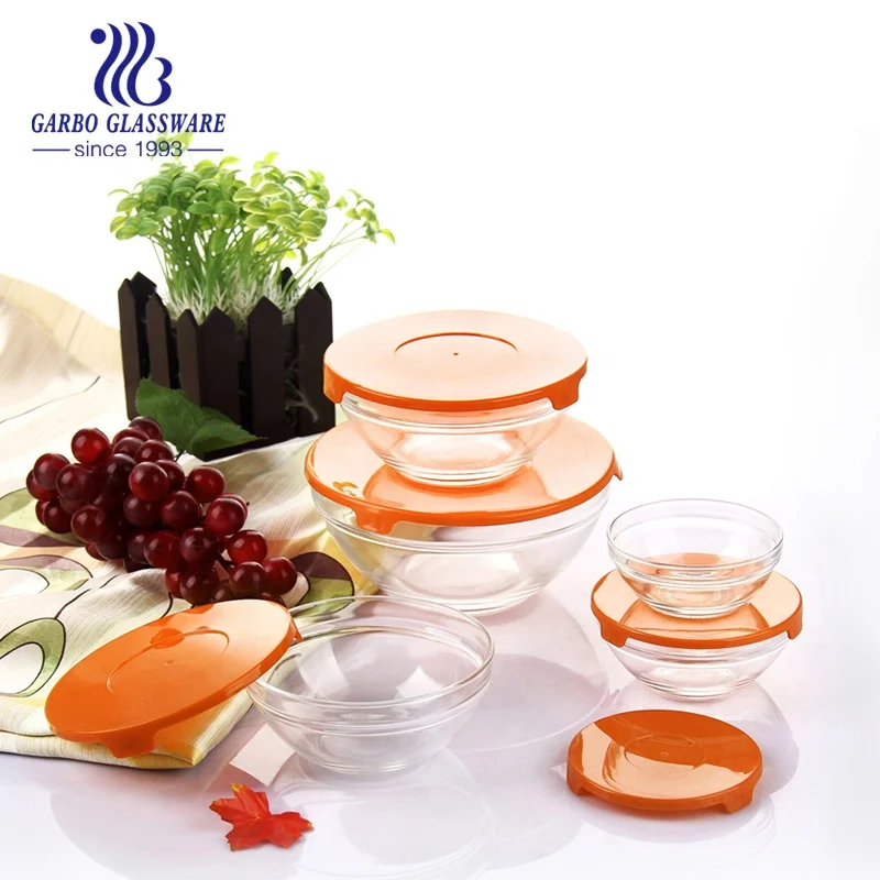 Hot Sale 5PCS 5oz/8oz/12oz/19oz/32oz Glass Salad Food Bowls Set