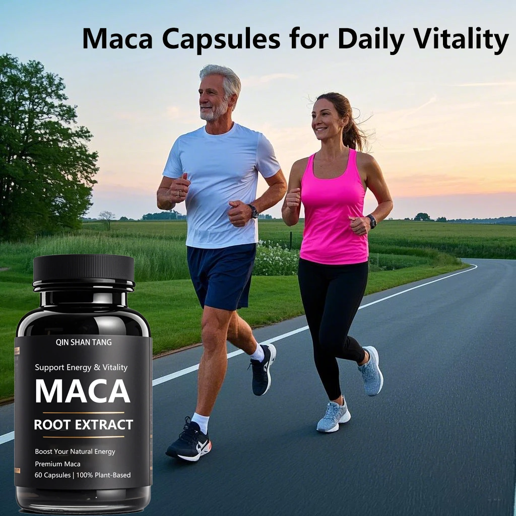 Qinshantang Private Labels Oem Sexmax Energy Boost Black Maca and Ginseng Strong Man Capsules
