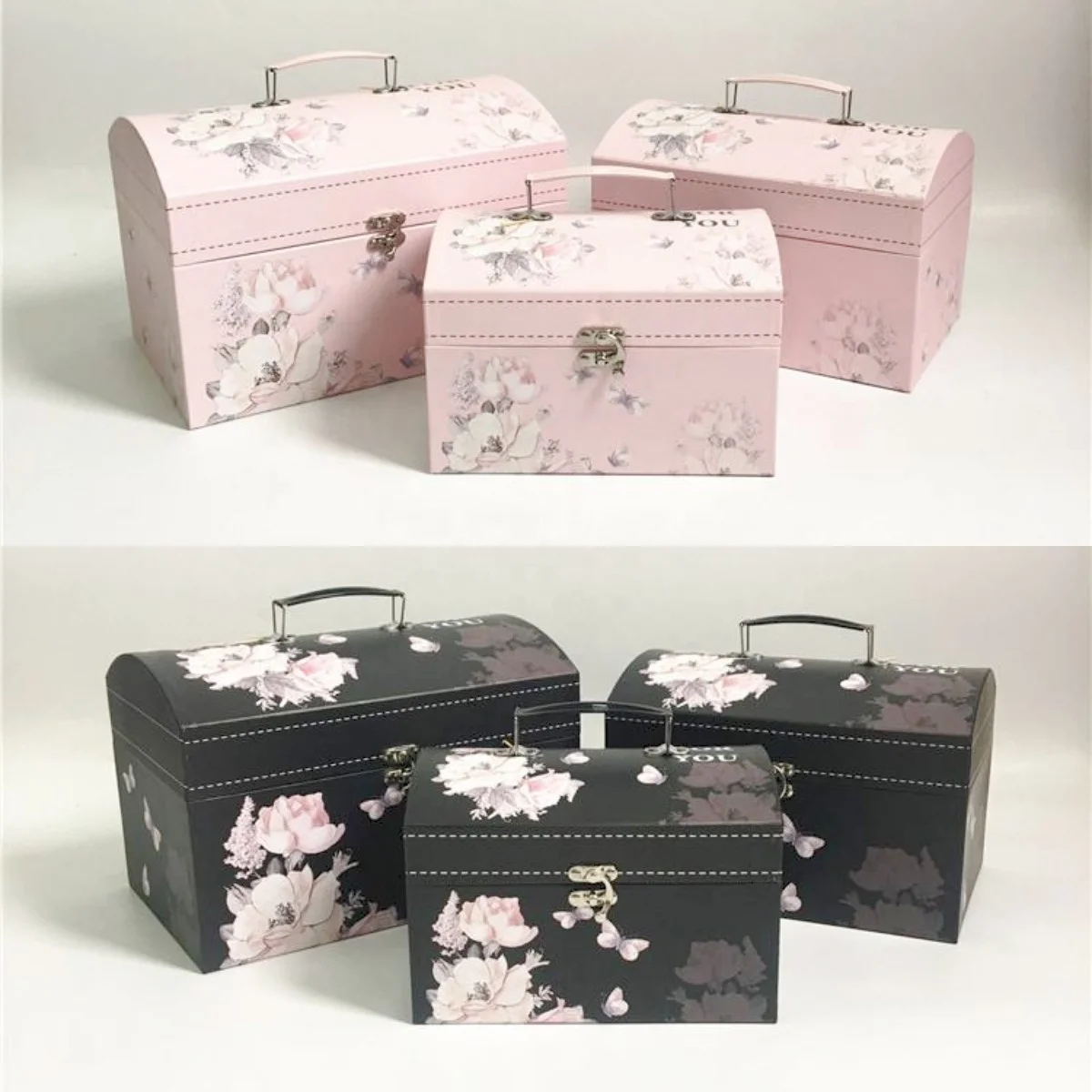 Wholesale Multi Size Custom Printed Cardboard Gift Boxes Treasure Pirate Chest with Metal Lock String Handle