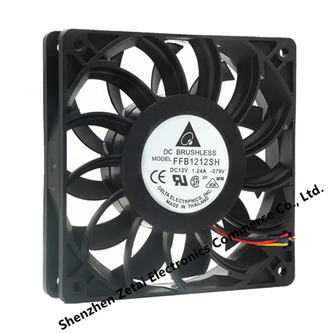 The Delta FFB1212SH 12025 12v 1.24a 12cm High Speed Fan for sale online 