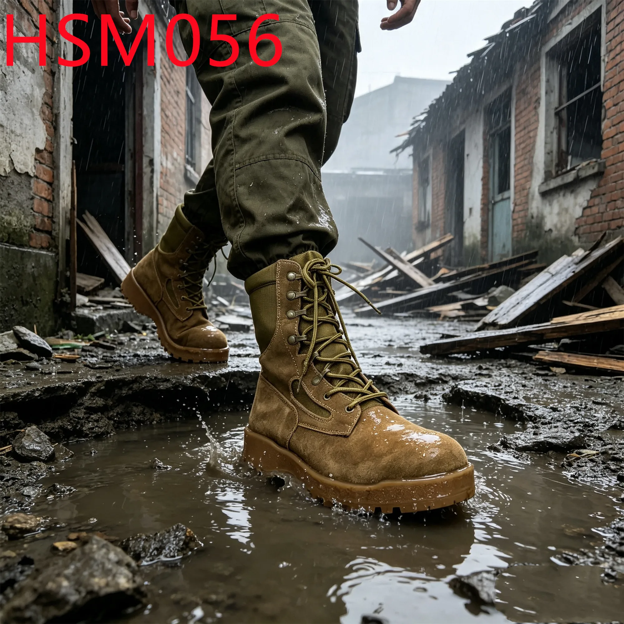 HY,factory Output One Pair 28$ Hua Singh 8'' Combat Boots for Retail 5 Colors Available Water-repellent Tactical Boots HSM056