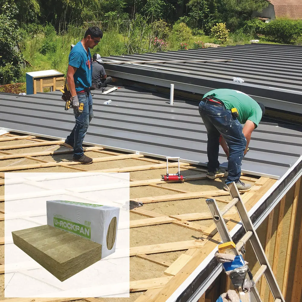 Soundproof High Density Insulation Material with Black Tissue 50mm Wall Insulation Rock Wool Board