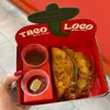 bandeja personalizada con soporte y recipiente para salsa