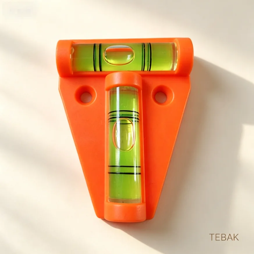 TEBAK Industrial Grade Mini T-Type Triangular Level | 2-Vial Bubble Level | High Precision 0.057° Measuring Tool