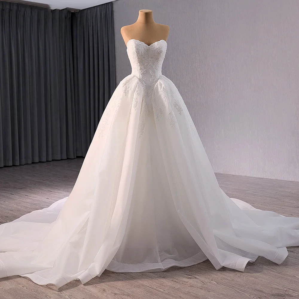 Modest a Line Lace Wedding Dresses 2024 Sheer Tulle Wedding Dress Custom  Bridal Gowns Rsm241053