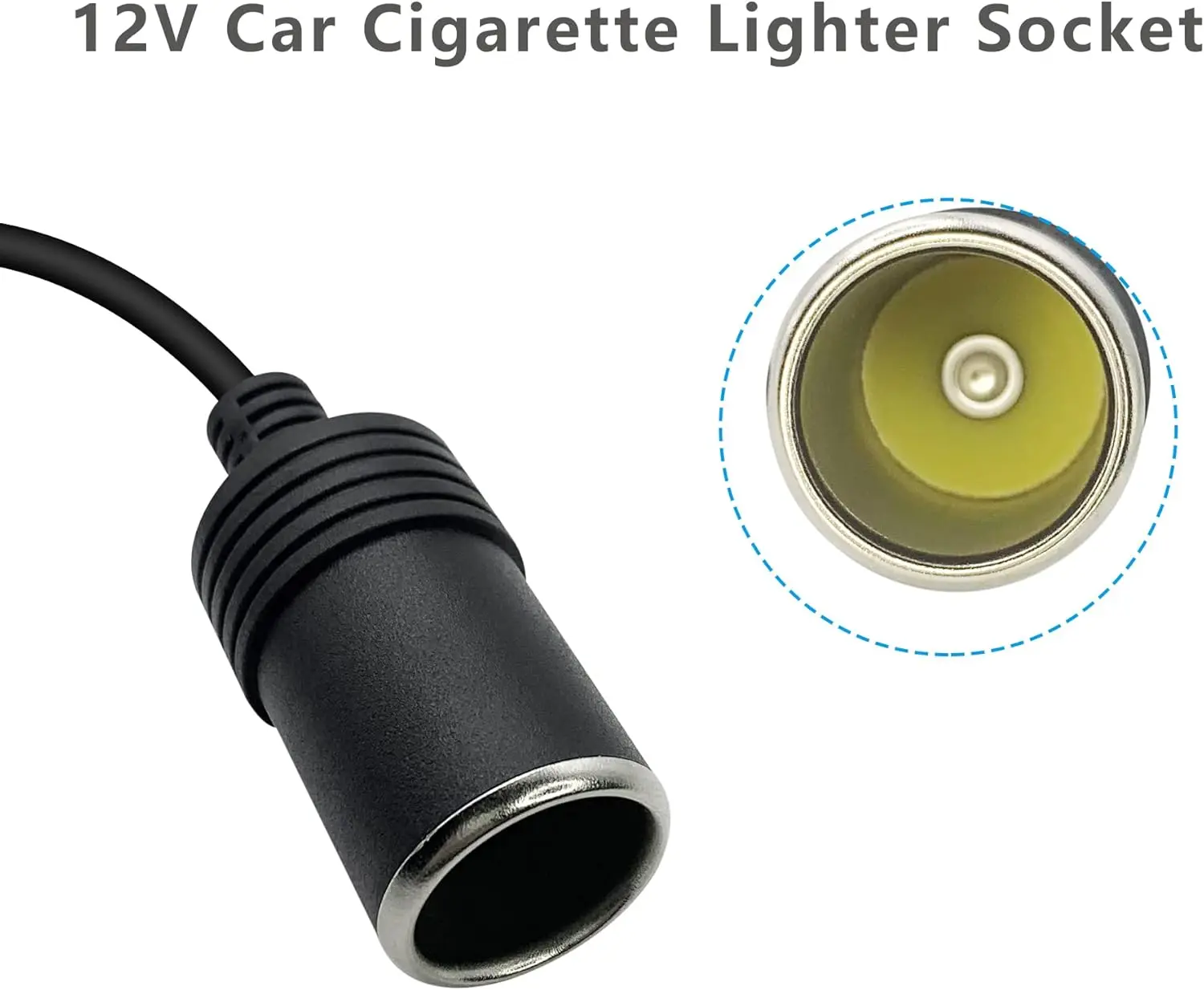USB Type-c Cigarette Lighter Adapter USB a Male to 12V Car Cigarette  Lighter Socket Female Converter Cable