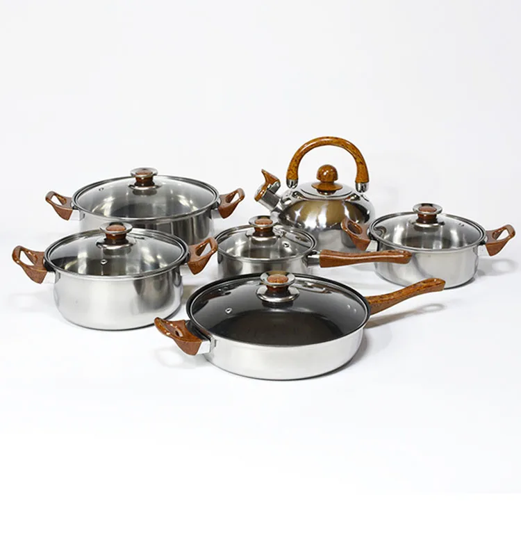 Wholesales Low Price Pots And Pans Set 12pcs Multifunction Stainless