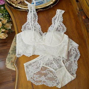 High Luxury Lace Underwear Beautiful Back Skin Friendly Breathable Anti Sagging Women's Bra Sets