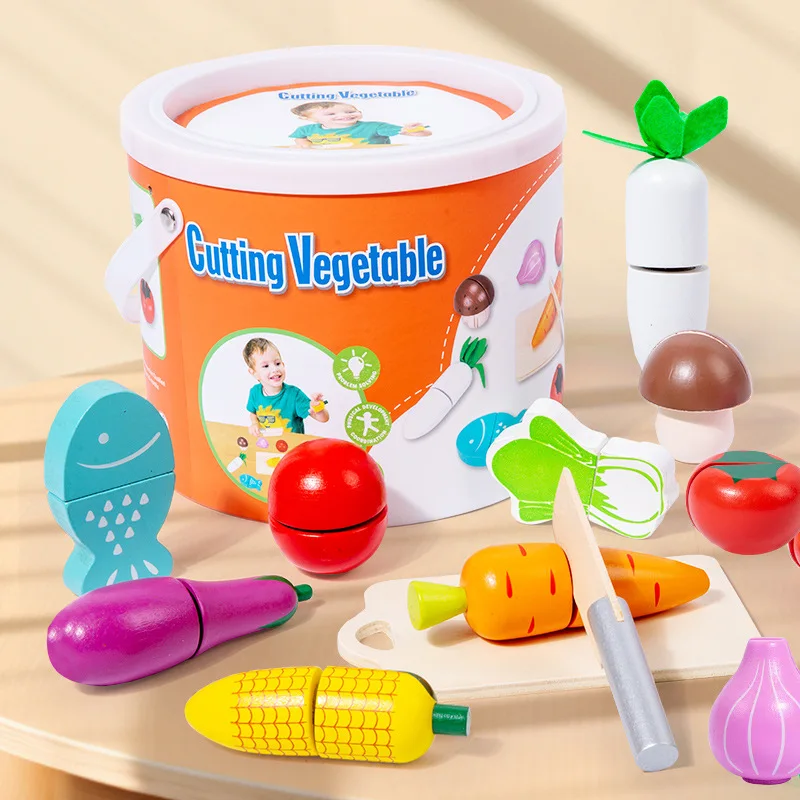 2024 игрушечный дом Монтессори игрушки из фруктов и овощей кухонный набор детская деревянная игрушка подарок для раннего образования