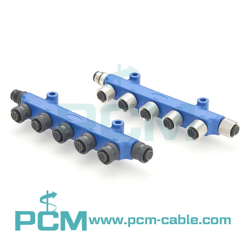 M12 Micro-change Sensor Junction Box M12 Tee Splitter 5 Ports for ...
