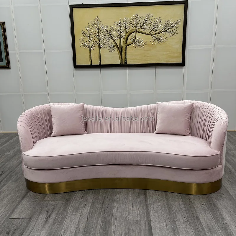Modern Loveseat Velvet Romantic Wedding Sofa For Living Room Events