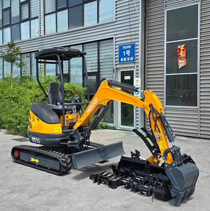 HT25 Hightop Mini Excavator Bagger 2.5Ton Excavator Mini Pelle Crawler Small Mini Digger cum EPA CE EURO 5
