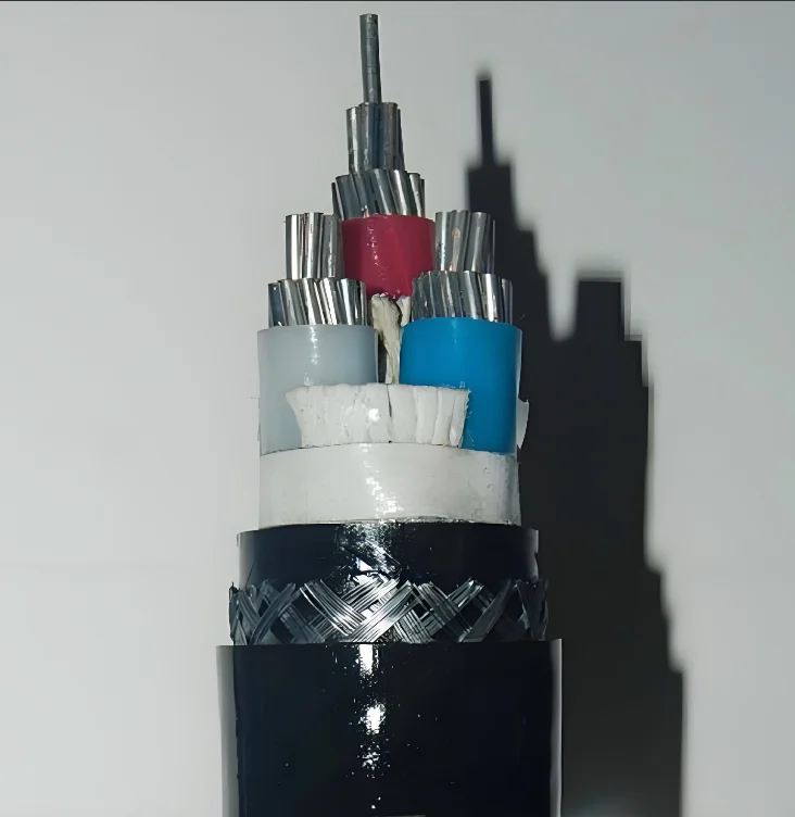 Factory direct bare tinned copper wire braid armored low smoke halogen free flame retardant marine power cable