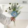 Blue dahlia-white lily-green windmill
