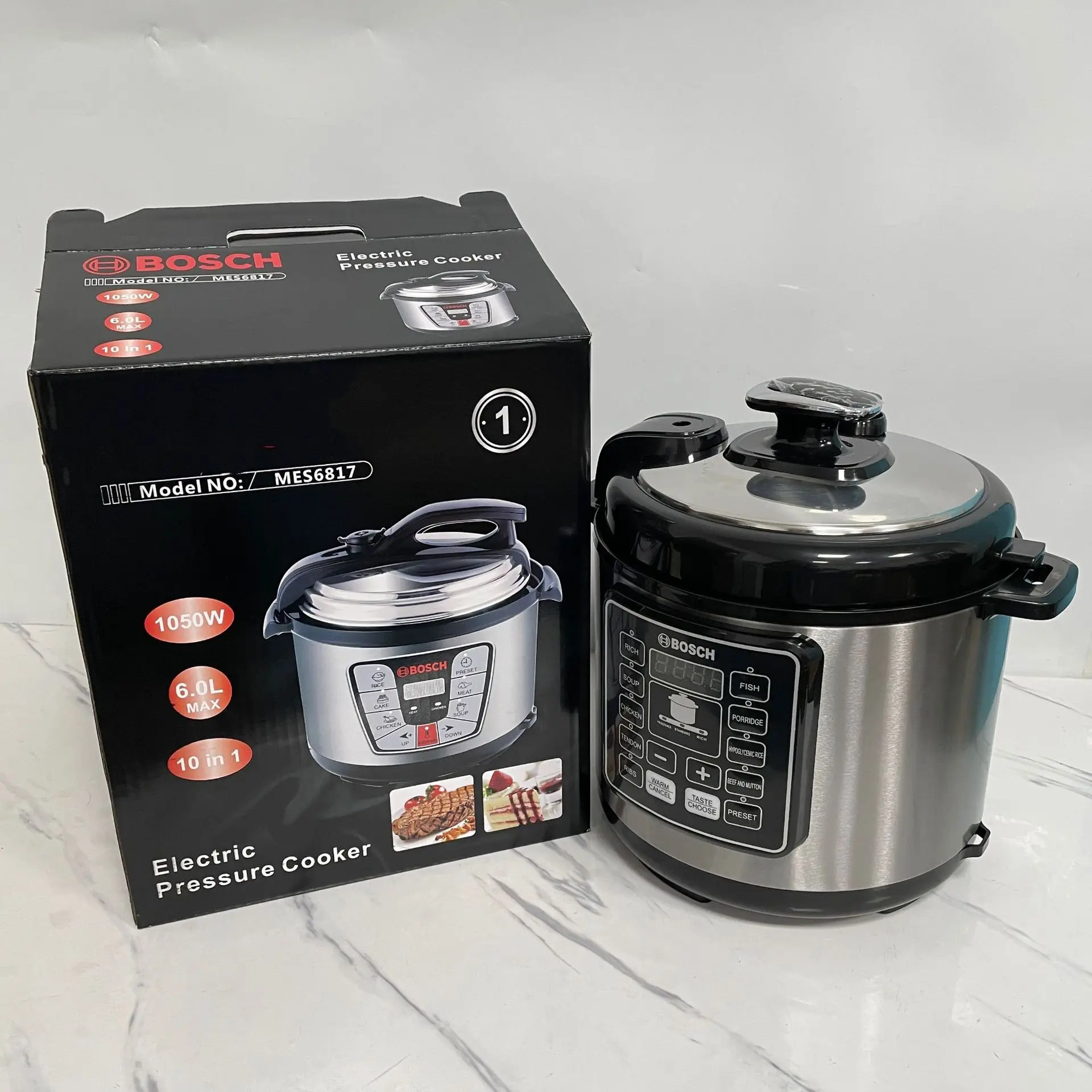 Aobosi Electric Multi-Cooker 6L/1000w Free Recipe Book and Extra Sealing Ring & Steamer Rack Digital Programmable Electric Pressure Cooker with BPA Free Stainless Steel Inner Pot 