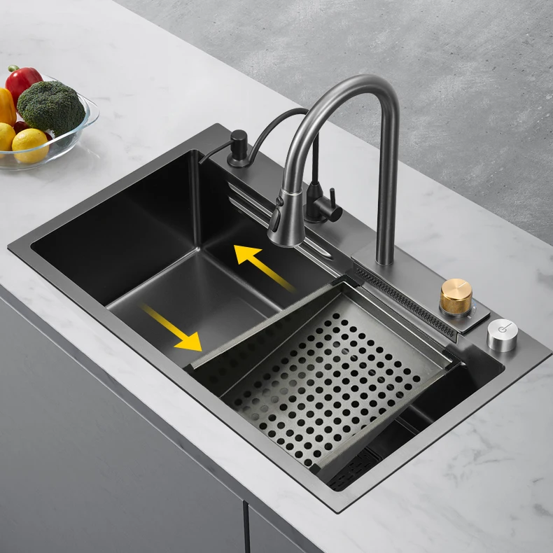 Smart Single Bowl Kitchen Sinks Stainless Steel Undermount Workstation Lefton Kitchen Sink Set
