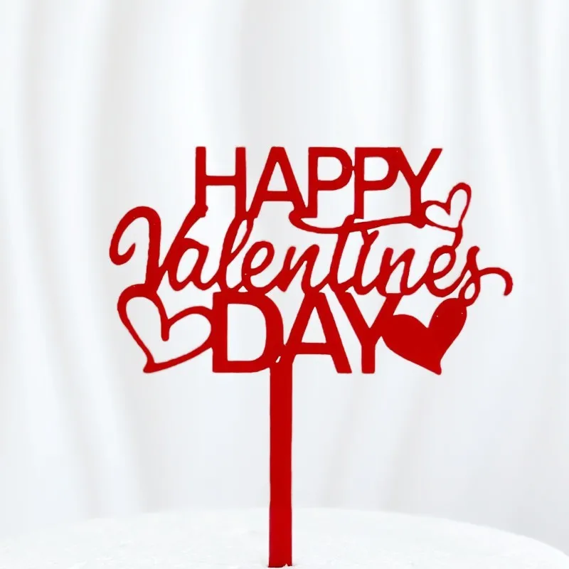 product instagram style happy valentines day acrylic cake decoration valentines day acrylic baking cake topper384-4