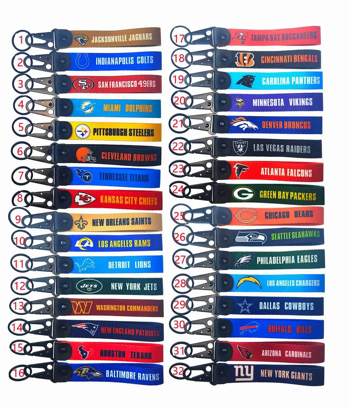 2023 New Design Nfl Sport Team Short Key Chains Carabiner Lanyard ...