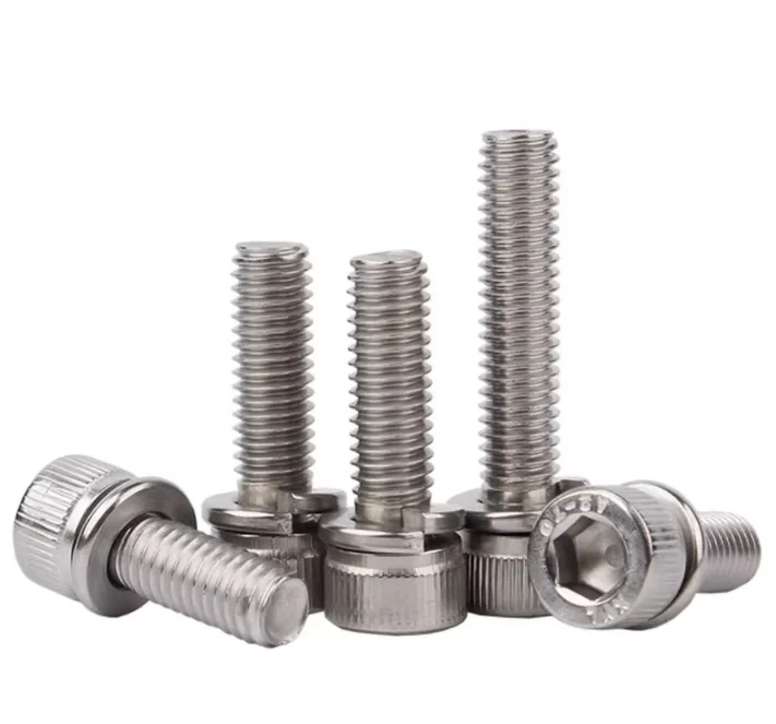 product hot selling m8 m6 m4 screw special stainless steel hex socket head cap screws with spring washer triple combination bolts-63