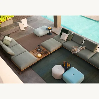 olefin rope resort hotel patio luxury waterproof cushion all weather patio sofa outdoor furniture set