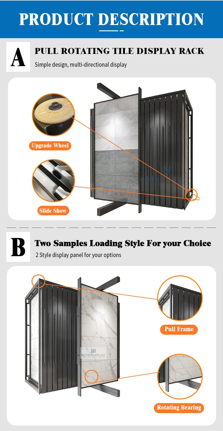 Customized Floor Standing Pull Out Marble Rotating Metal Sliding ...